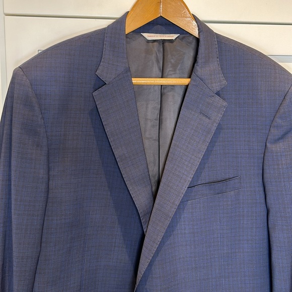 Samuelsohn for Harry Rosen Men’s 2-Button Super 130’s Wool Navy Check Blazer 44T - Picture 9 of 17
